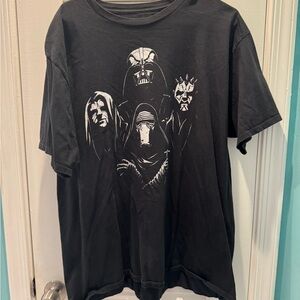 Black Graphic T-Shirt with Star Wars Characters